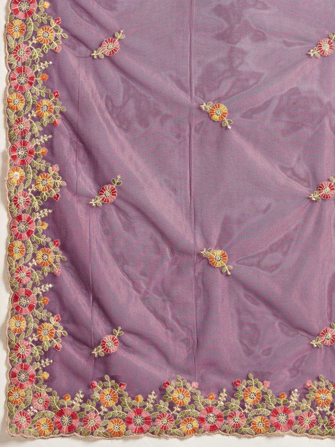Soft Net  Embroidered Sarees Sarees